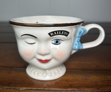 Baileys Irish Cream Winking Eye Creamer Mrs. Yum Lady Teacup Blue Bow picture