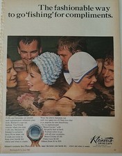 1965 Kleinerts womens swim cap swimming fishing compliments vintage ad picture
