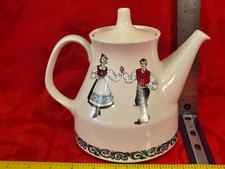Vintage Figgjo Flint Norway Hardanger Dancers Collection Teapot Rare picture