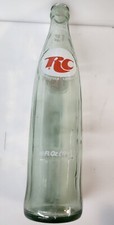RC Royal Crown Cola 16 OZ Glass Pop Top Bottle Vintage 70's Green Ribbed picture