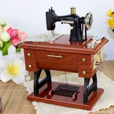Retro Music Box Vintage Sewing Machine Music Box Desktop Decoration Accessories picture