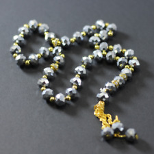 Prayer 33 Beads Islamic Tasbih Crystal Glass Rosary Black Pray Dhikr Muslim 38gr picture
