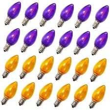 C7 Purple and Orange LED Light Bulbs 24 Pack, E12 Candelabra Base C7  picture