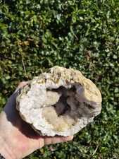 Huge 8 Lb Quartz Geode Half Natural Sparkling Crystal Cave Display Specimen 🔥 picture