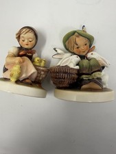 Goebel Hummel Chick Girl 57/0 & Playmates 58/0 Pair Vintage W Germany picture