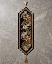 Vtg Belgium Tapestry Runner Lurex Detail and tassel. New without tag 13