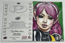 2012 UD Marvel Premier ADRIANA MELO Wasp 4-Panel SKETCH CARD *published artist picture