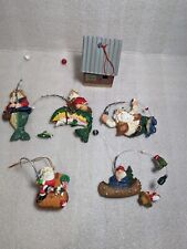 Funny Fishing Themed Christmas Tree Ornaments - Lot of 6 picture
