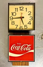 Vintage Coca-Cola Lighted Wall Clock 1977 Ingress Plastene G018 WORKING Coke Sig picture
