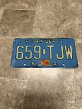 Vintage Blue New Jersey Trailer N.J. License Plate NJ 659 TJW picture