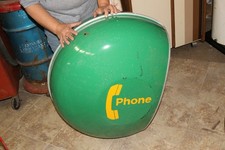 Rare Vintage 1970s Telephone Phone Porcelain Metal Drive-Up Egg Payphone Booth picture