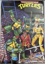 TMNT Poster 21x32 Vtg Mirage Studios Western Graphic Ninja Turtles Eastman Laird picture