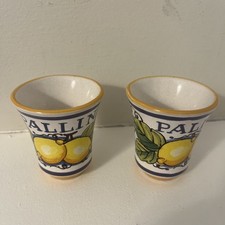 Deruta Pallini Limoncello Ceramic Shot Glasses Set of 2 DERUTA ITALY picture