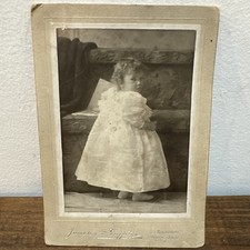 Antique Victorian Cabinet Card Photo Little Girl-Jameson A Griffiths c 1895-1905 picture