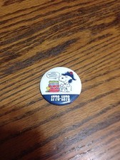 1776-1976 Snoopy,Happy Birthday America pinback,NOS picture