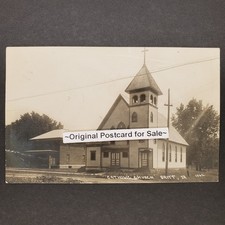 RPPC Britt Iowa Catholic Church Hancock County sent to Dike IA in 1914 Postcard picture