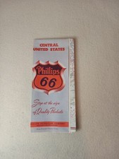VINTAGE CENTRAL UNITED STATES ROAD MAP PHILLIPS 66 OIL COMPANY 1960'S picture