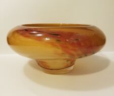 MCM Japanese Art Glass Handmade Ikebana  Bowl Vase EUC  1950s picture