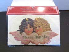 1985 Merrimack The Shackman Old Fashioned Die Cut Angel Happy Birthday Card NIP picture
