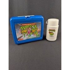Vintage 1989 TMNT Teenage Mutant Ninja Turtles Lunch Box & Thermos picture