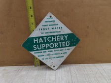 VTG NORTH CAROLINA WILDLIFE FISHERIES NCWRC MOUNTAIN TROUT WATER FISHING SIGN picture