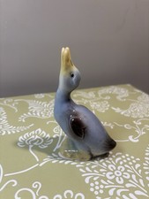 Vintage Blue Duck Porcelain Figurine Head Up Looking Skyward 4.5