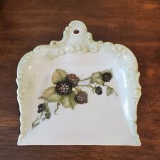 VTG Porcelain 6x6 Crumb Tray Dustpan Wall Hanging Handpainted Floral Adell 83  picture