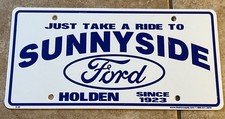 Vintage Sunnyside Ford Holden, MA Massachusetts Plastic Dealership License Plate picture