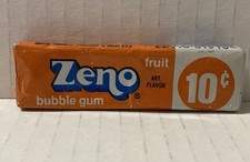 RARE Vintage Amurol ZENO FRUIT BUBBLE GUM 5 Sticks Original Price 10c-NOS-Sealed picture