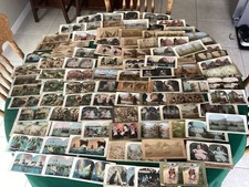 101 Antique Stereoview Cards War, Japan, Ships,World Travel Landmark Lot picture