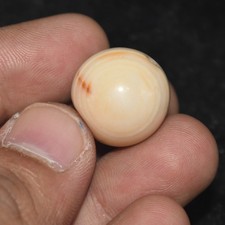 Genuine Ancient Tibetan Himalayan Banded Agate Stone round Dzi Bead picture