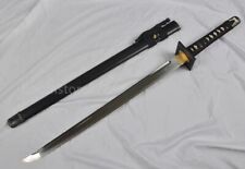 Hand T10 Steel Clay Tempered Ninja Japanese Wakizashi sword Straight Blade Sharp picture