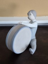 RETIRED RARE OLD Lladro #4616 BOY PLAYING DRUM FIGURINE Matte MINT CONDITION picture