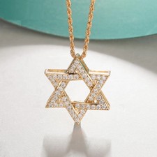 Womens Star Pendant Necklace Yellow 50cm Silver Twisted Rope Chain Party Jewelry picture