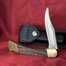1967 Buck Inverted One Liner 110 Folding Knife Wood Lockback Vintage Excellent picture