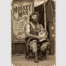 Oddity Monkey Man Freak  Sideshow Preformer Circus Vintage Photo Print Odd 200 picture