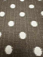 Sevenberry  BROWN CREAM Polka Dot IKAT Upholstery 10 Yds 54” Heavy Weight Fabric picture