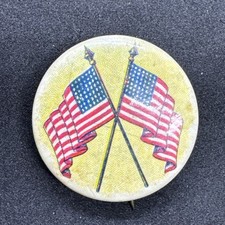 Vintage American Flag US Patriot National Patriotism America Pinback Button  picture