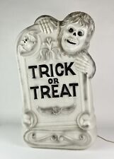 Vintage Halloween Lighted Blow Mold Trick Or Treat Haunted Tombstone Grave 28