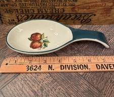 Vintage China Pearl Casuals Apple Spoon Rest Holder Ceramic Stoneware Cream picture