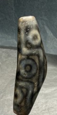 Tibetan Old Agate 9 Eyed Ox Horn Dzi, Not Perfect, Rare Great Markings🔥 picture