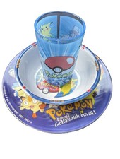 Vintage VTG 90s Pokémon Funomenon Melamine Plastic Dinnerware Set EUC picture