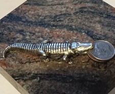 Vintage Mechanical Gator  ROACH CLIP   Silver tone picture