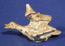 Vintage Cast Iron Mother Goose Figurine Flying Paperweight 2