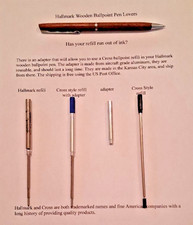 Adapter for Hallmark Wooden Ballpoint Pen to take a Cross Refill picture