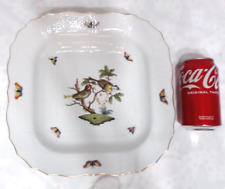 HEREND HUNGARY ROTHSCHILD BIRDS, BUTTERFLIES & BUGS SQUARE SERVING BOWL 10-1/2