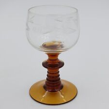 Roemer Wine Glass Amber Beehive Cut Glass Grapes 4.5 Replacement picture