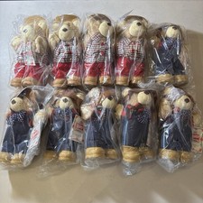 Vintage 1986 Wendy's Furskins Plush Bear Lot of 10 New with Tags picture