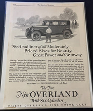 1917 Willys Overland 85-6 Six Cylinder - Vintage Original Print Ad / Wall Art picture