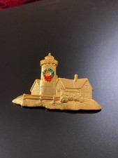 Vintage JJ Matte Gold Holiday Brooch picture
